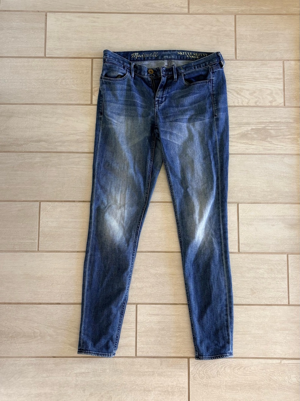Madewell Dark Blue Washed Skinny Jeans